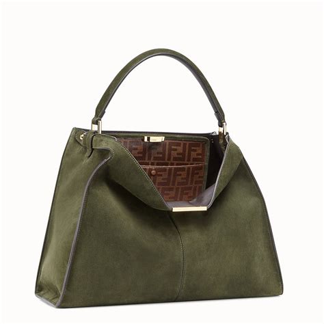 fendi peekaboo x lite green suede|Fendi denim peekaboo.